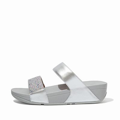 Fitflop Lulu Shimmer Splash Slides - Sandalen Damen - Silber (BNE840762)